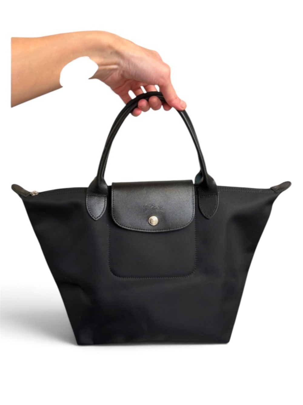 Longchamp black le pliage tote bag